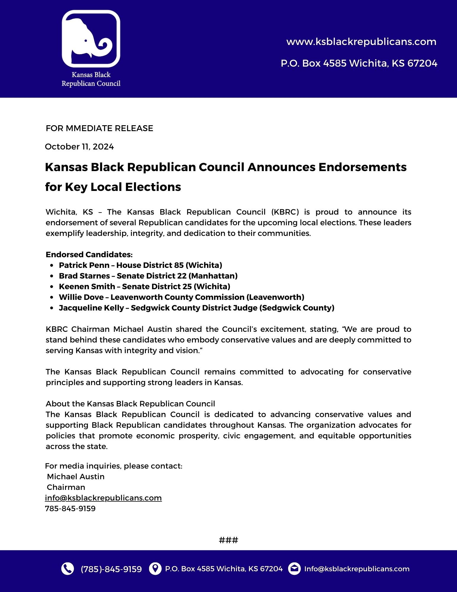 KBRC Announces 2024 General Election Endorsements