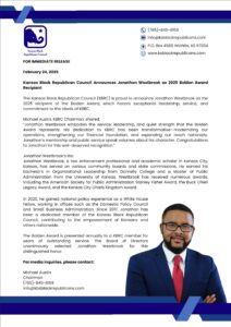 Press Release: KBRC Announces Jonathon Westbrook as 2025 Bolden Award Recipient